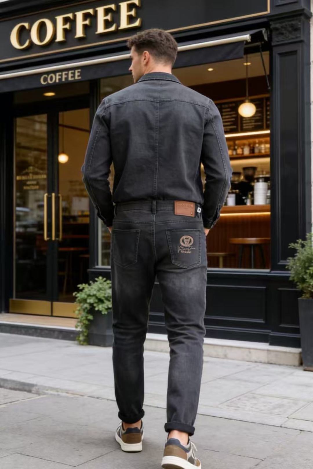 🔥华伦天奴.26夏季新品！时尚男士百搭牛仔裤👖利落裤线修饰身形，后袋专属标识刺绣与腰头皮标呼应，细节精致