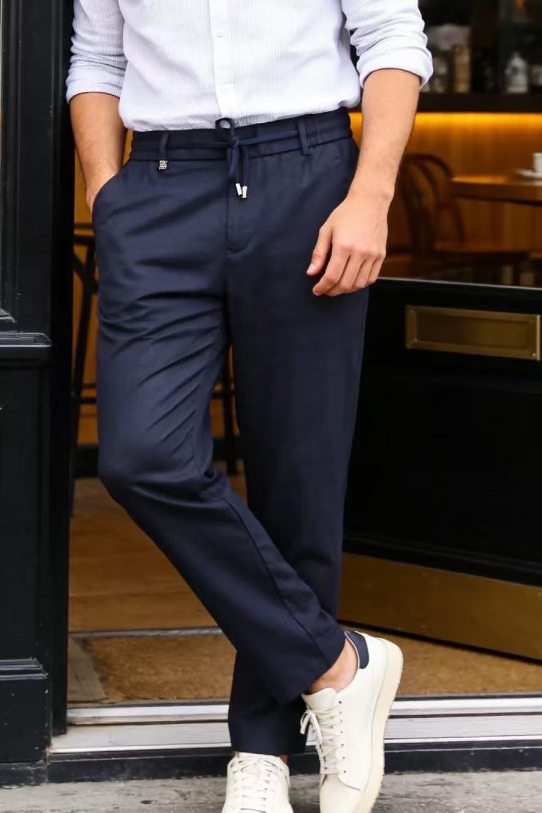 🔥Loro piana.26夏季新品！时尚男士薄款休闲长裤👍后腰松紧搭配金属头抽绳，可自由调节腰围大小，