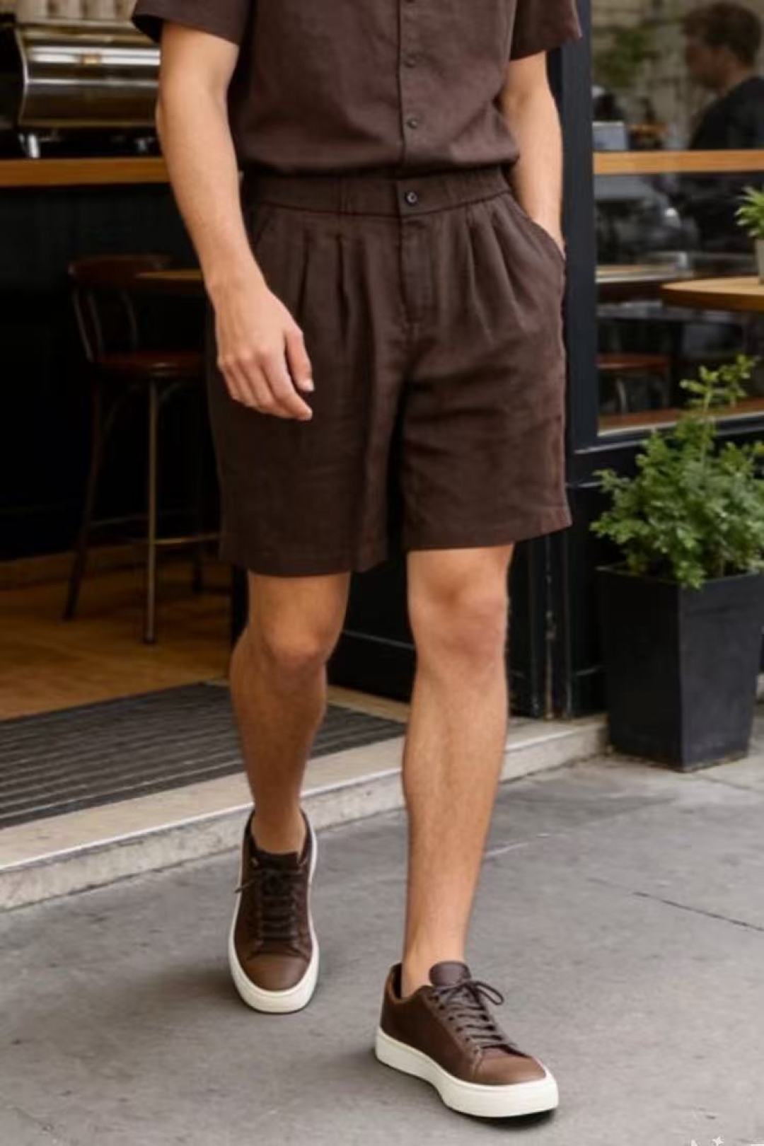 🔥Loro piana.26夏季新品！时尚男士百搭短裤🩳腰头采用半松紧设计，搭配单颗纽扣门襟，穿脱便捷且