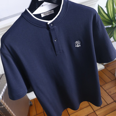 🔥BC.26夏季新品!时尚男士百搭立领短袖Polo衫,领口拼接细白边做撞色设计,门襟配有两颗纽扣,剪裁宽 🔥BC.26夏季新品!时尚男士百搭立领短袖Polo衫,领口拼接细白边做撞色设计,门襟配有两颗纽扣,剪裁宽