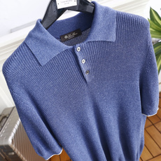 🔥Loro piana.26夏季新品!时尚男士百搭翻领针织短袖Polo,门襟搭配三颗圆扣简约利落,袖口点 🔥Loro piana.26夏季新品!时尚男士百搭翻领针织短袖Polo,门襟搭配三颗圆扣简约利落,袖口点