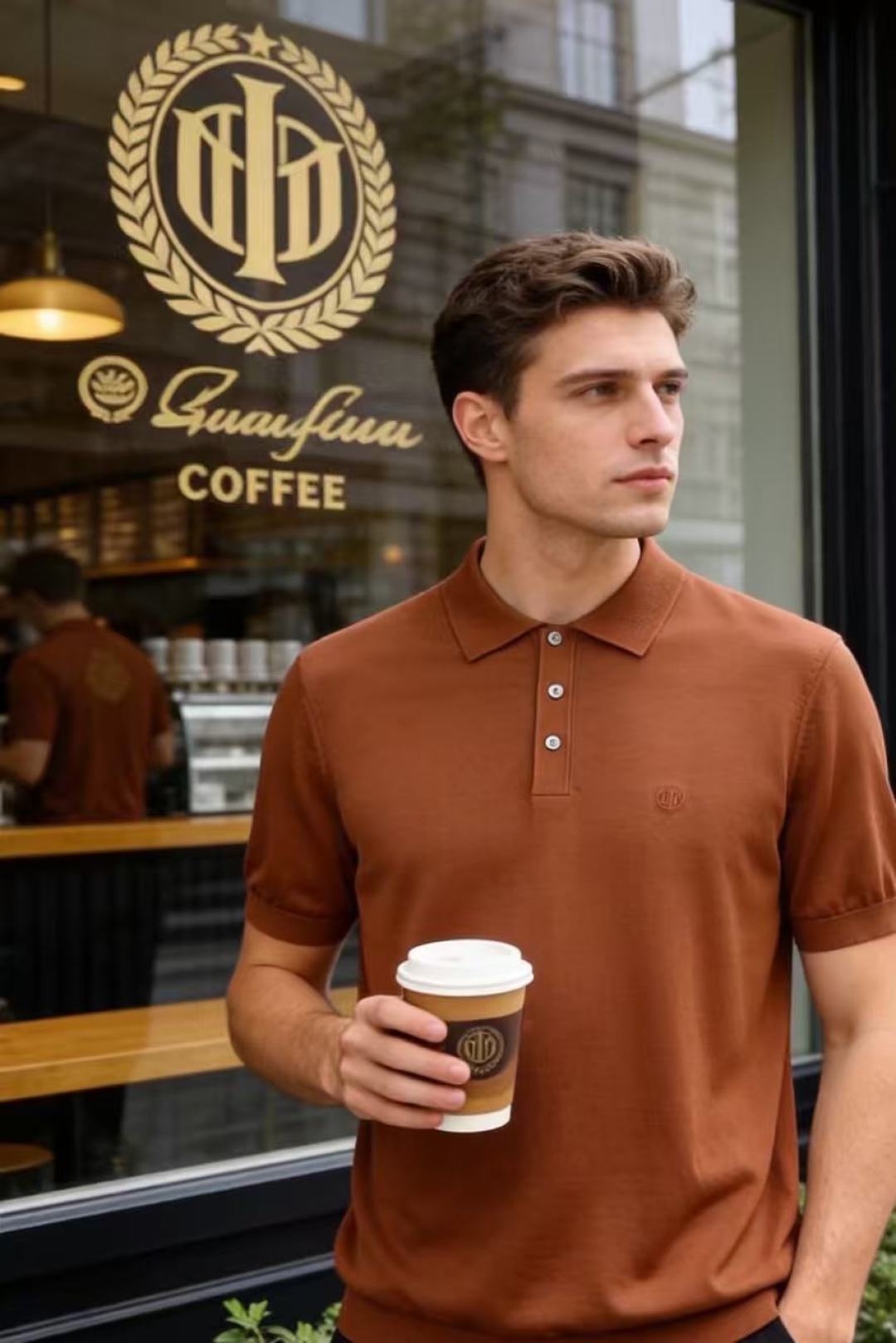 🔥Loro piana.26夏季新品！时尚男士百搭短袖👍经典翻领搭配三门扣设计，左胸位置点缀简约精致的小