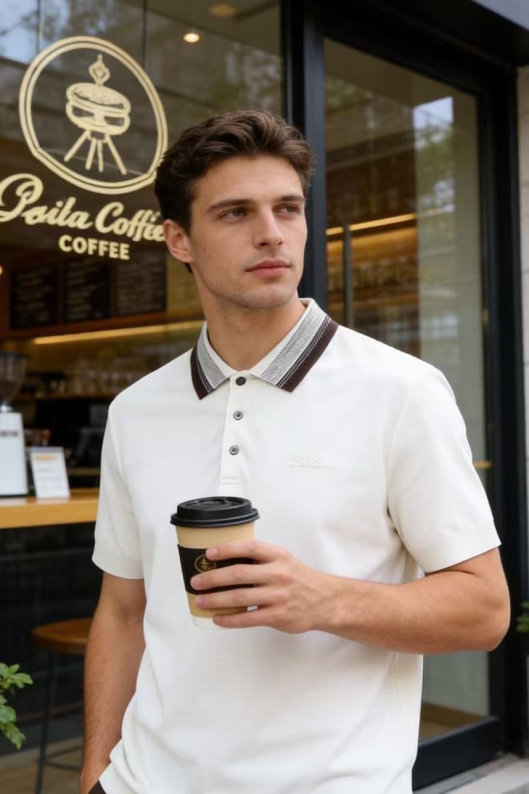 🔥Loro piana.26夏季新品！时尚男士百搭撞色条纹翻领设计，前襟搭配三颗纽扣，衣身剪裁规整合身，