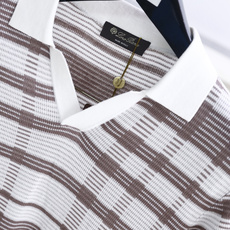 🔥Loro piana.26夏季新品!时尚男士百搭拼接撞色翻领搭配V型开襟短袖👍衣身布满规整格纹条纹,短 🔥Loro piana.26夏季新品!时尚男士百搭拼接撞色翻领搭配V型开襟短袖👍衣身布满规整格纹条纹,短