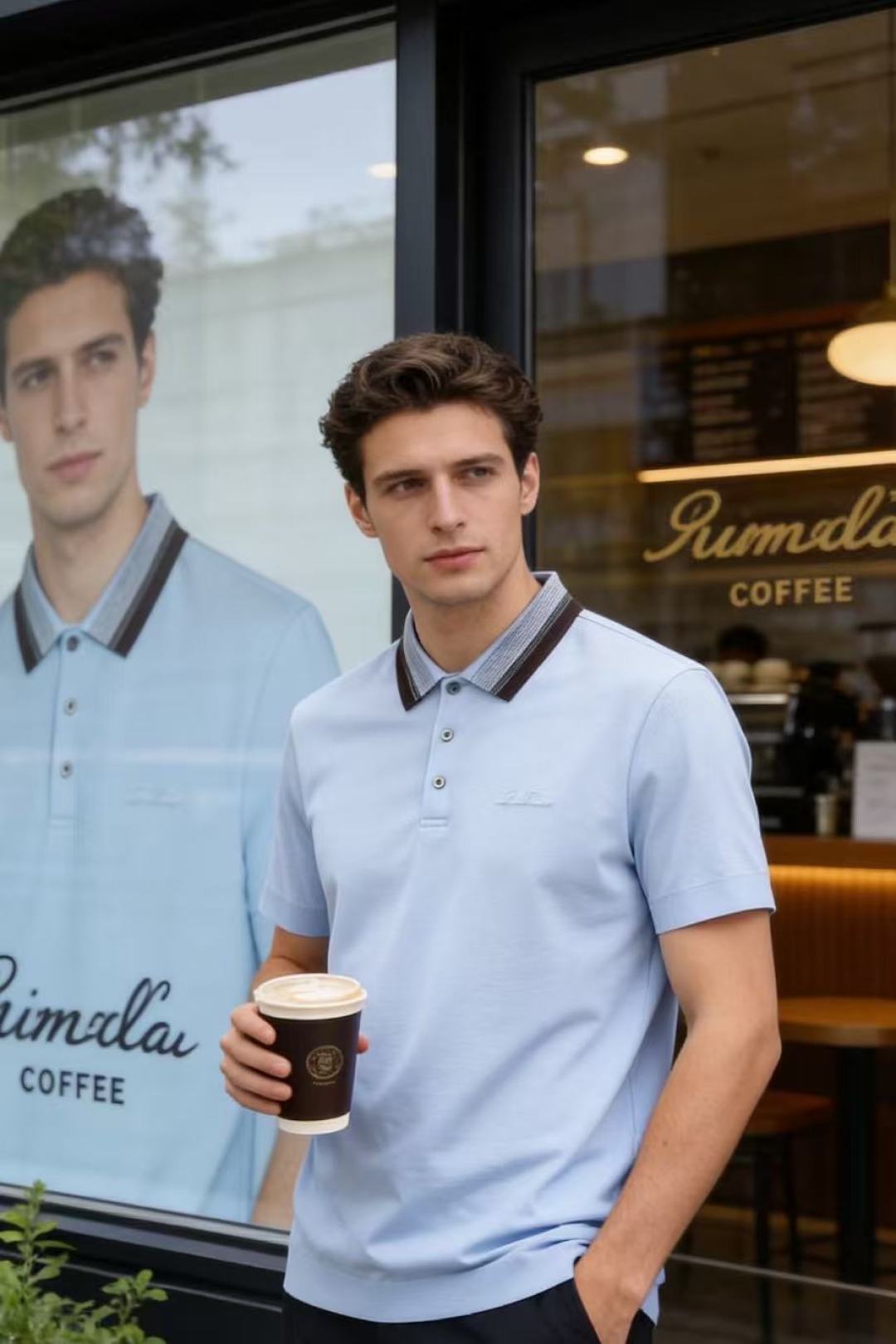 🔥Loro piana.26夏季新品！时尚男士百搭撞色条纹翻领设计，前襟搭配三颗纽扣，衣身剪裁规整合身，