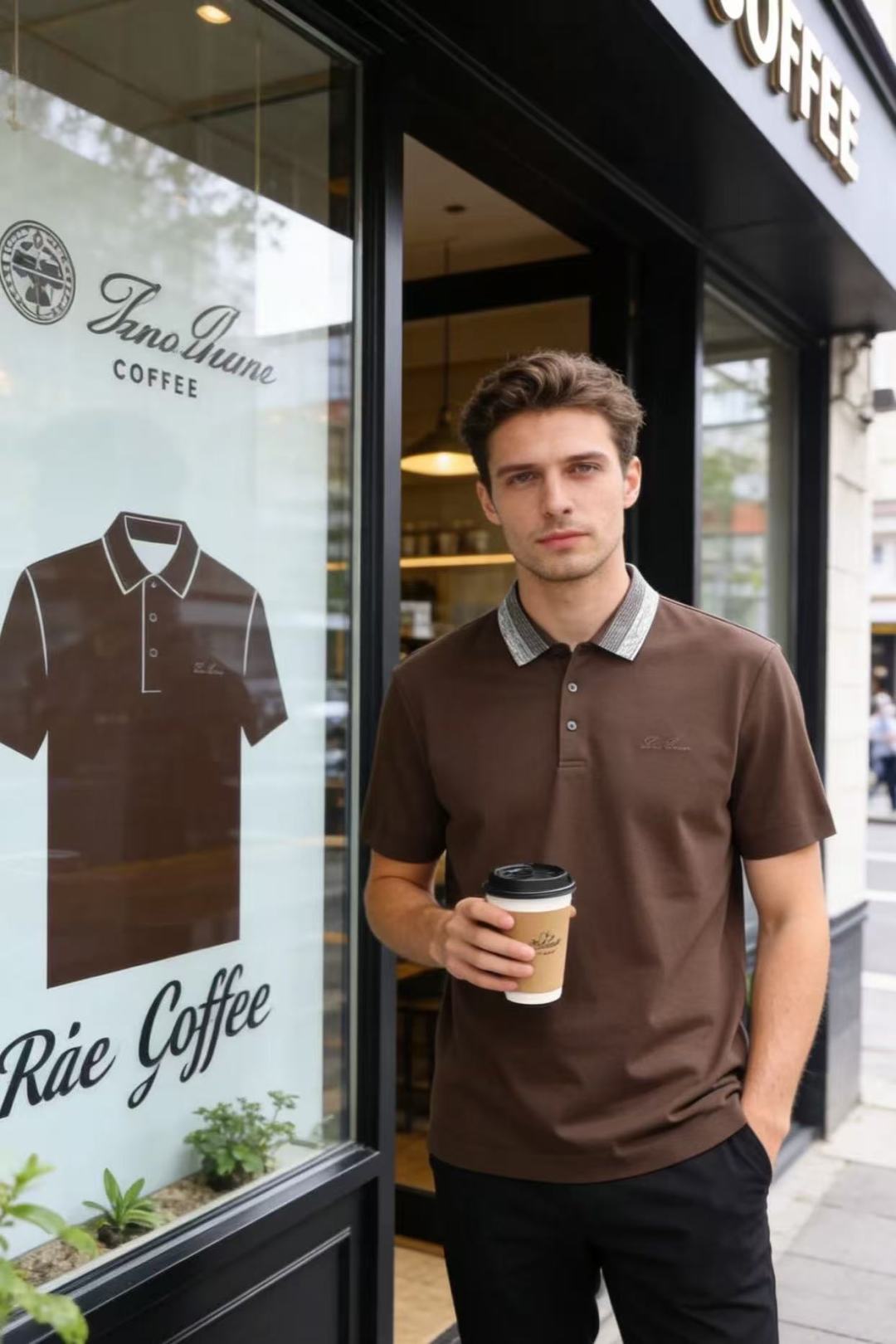 🔥Loro piana.26夏季新品！时尚男士百搭撞色条纹翻领设计，前襟搭配三颗纽扣，衣身剪裁规整合身，