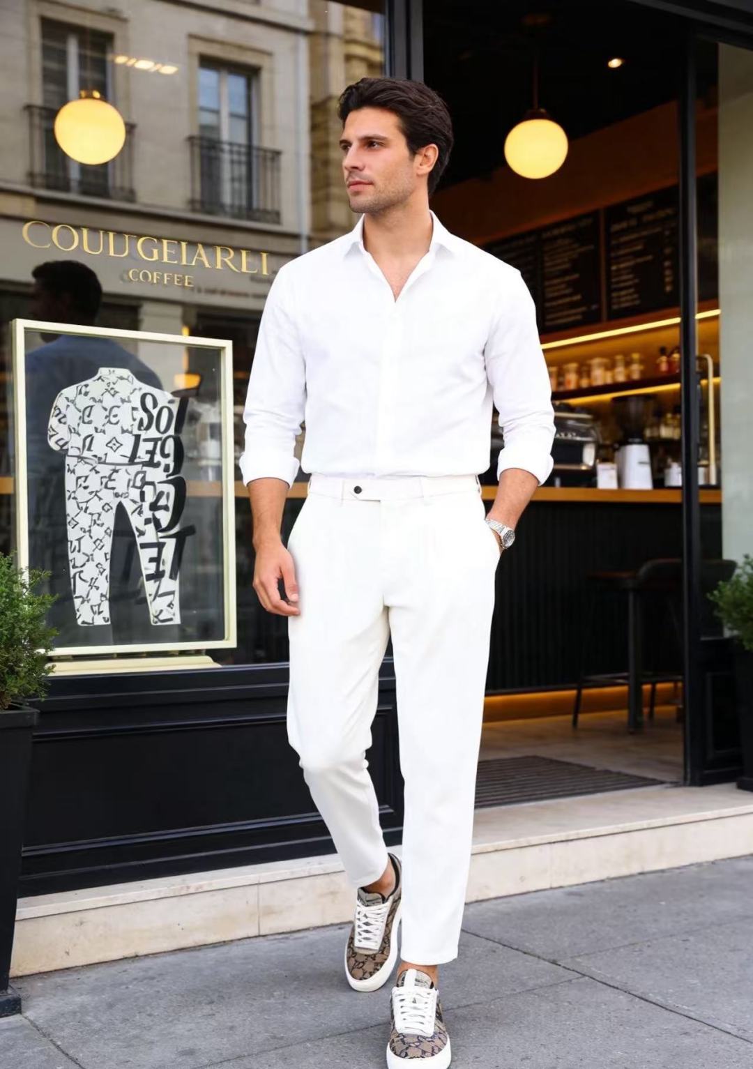 🔥Loro piana.26夏季新品！时尚男士百搭休闲长裤👍单褶设计西裤搭配标准腰头与单颗扣门襟，侧边设