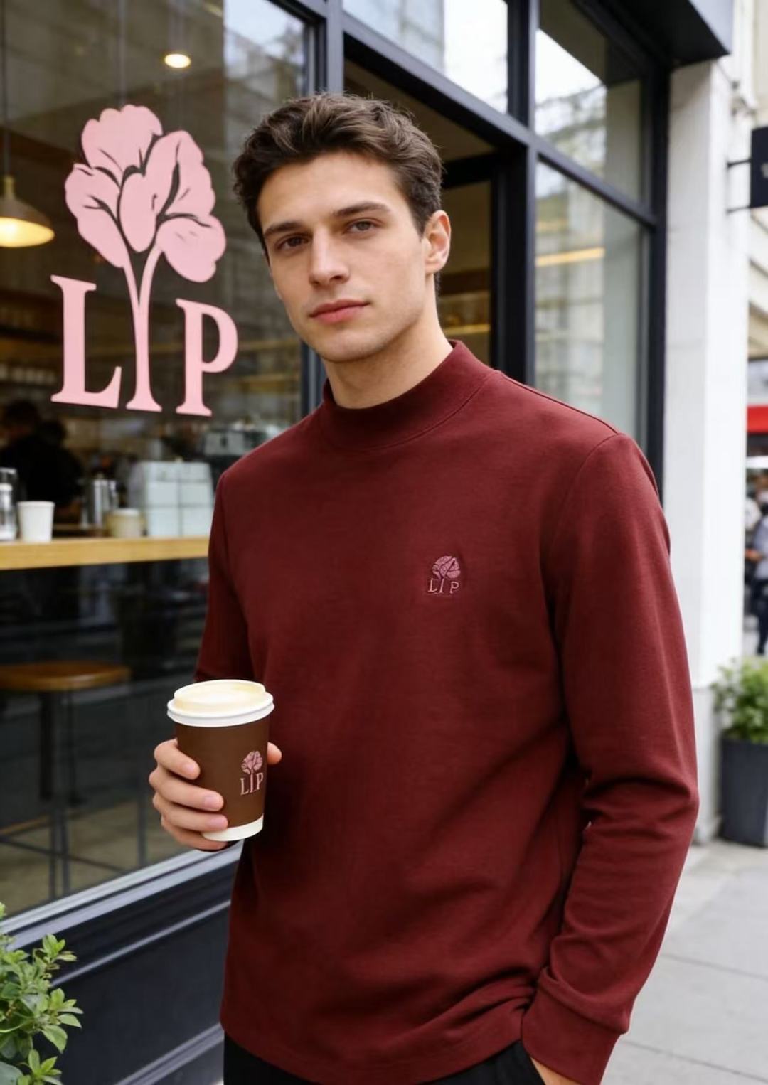🔥Loro Piana. 26秋冬新款！时尚男士半高领打底衫，甄选暖姜羊绒蛋白面料，软糯温润亲肤锁温。简约半高领贴合颈部