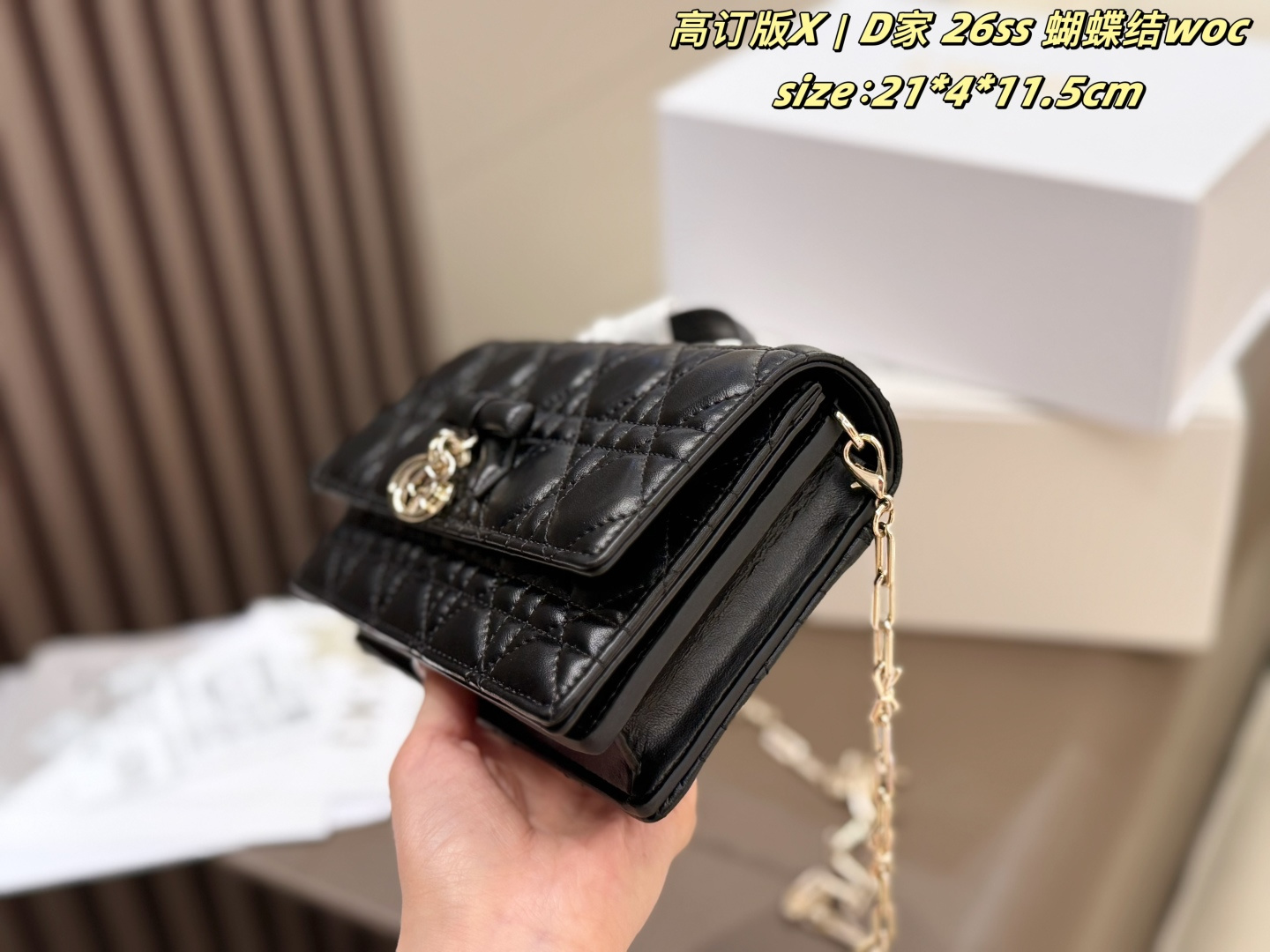 Dior WOC Black 21 4 11 5cm crossbody everyday
