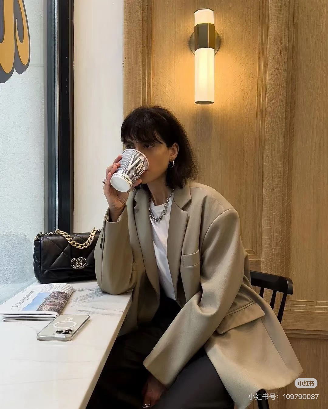 Chanel 19 Bag Black White shoulder