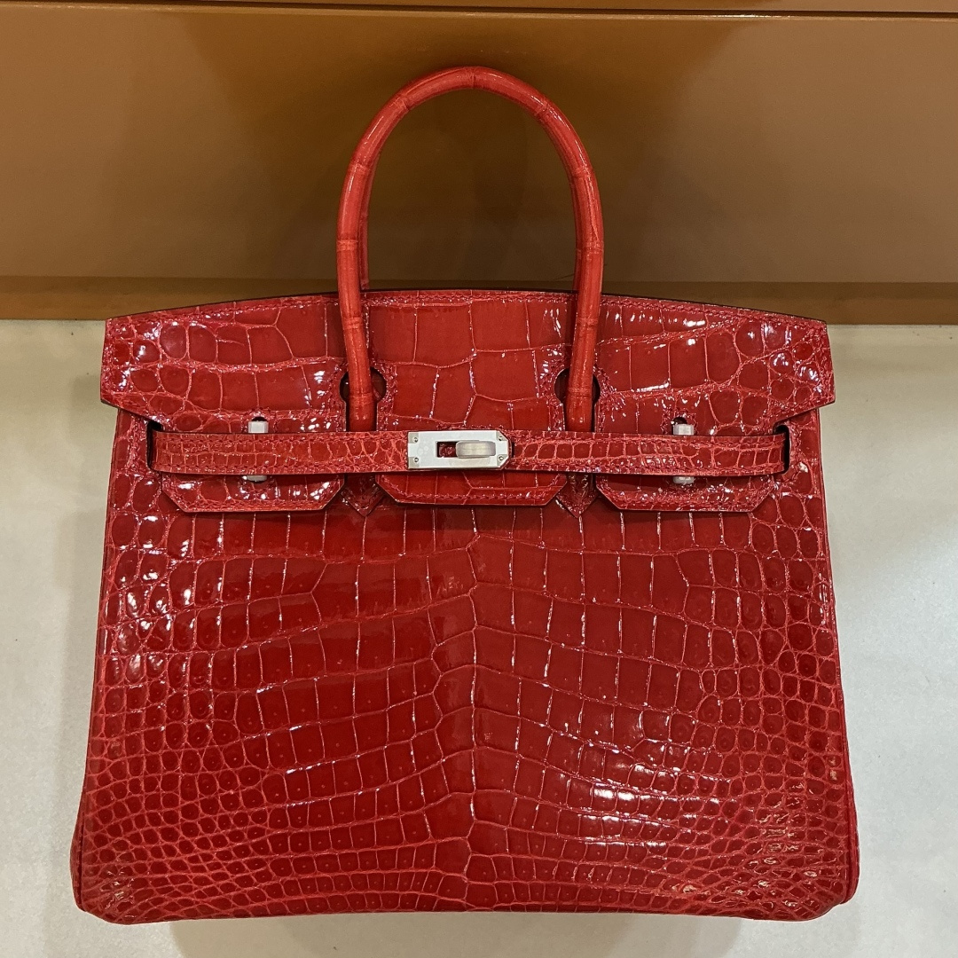 NO:919375,Customer order delivery High gloss platinum 25 Ferrari red silver buckle, Hermes, hermes, Hermes,19860909客订出货 高光铂金25 法拉利红 银扣,爱马仕,hermes,Hermes,,Bag