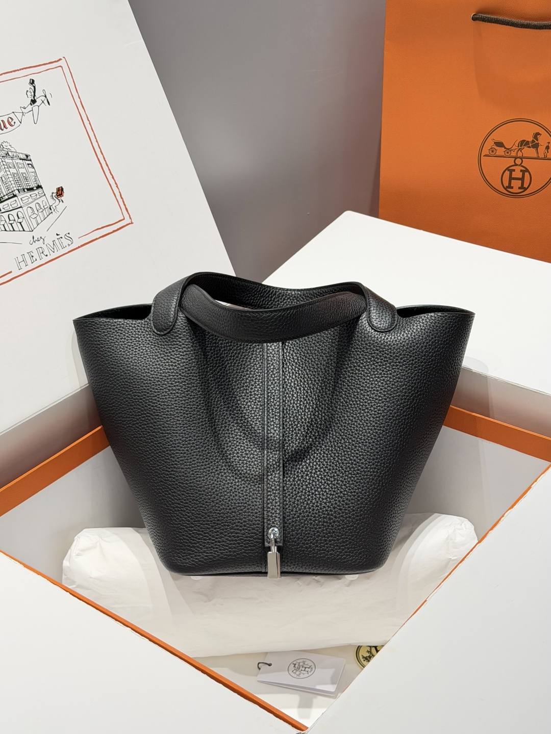 NO:879454,[Wax line version] Vegetable basket, black, top quality, details as shown, Hermes, hermes, Hermes,19860909【蜡线版本】菜篮子  黑色 顶级 细节如图,爱马仕,hermes,Hermes,,Bag