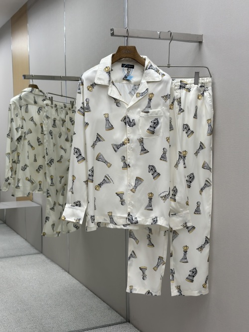 DG Chessboard Print Silk Twill Pajama Set - Sicilian Rock Gray, Relaxed Fit 1 DG Chessboard Print Silk Twill Pajama Set - Sicilian Rock Gray, Relaxed Fit