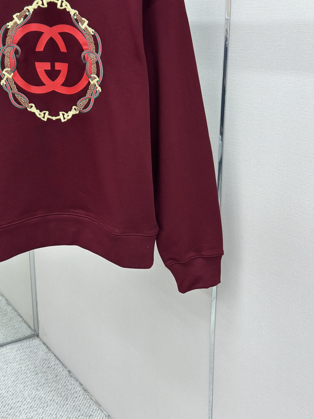 Gucci GUCCI 26FW缰绳刺绣针织棉圆领卫衣