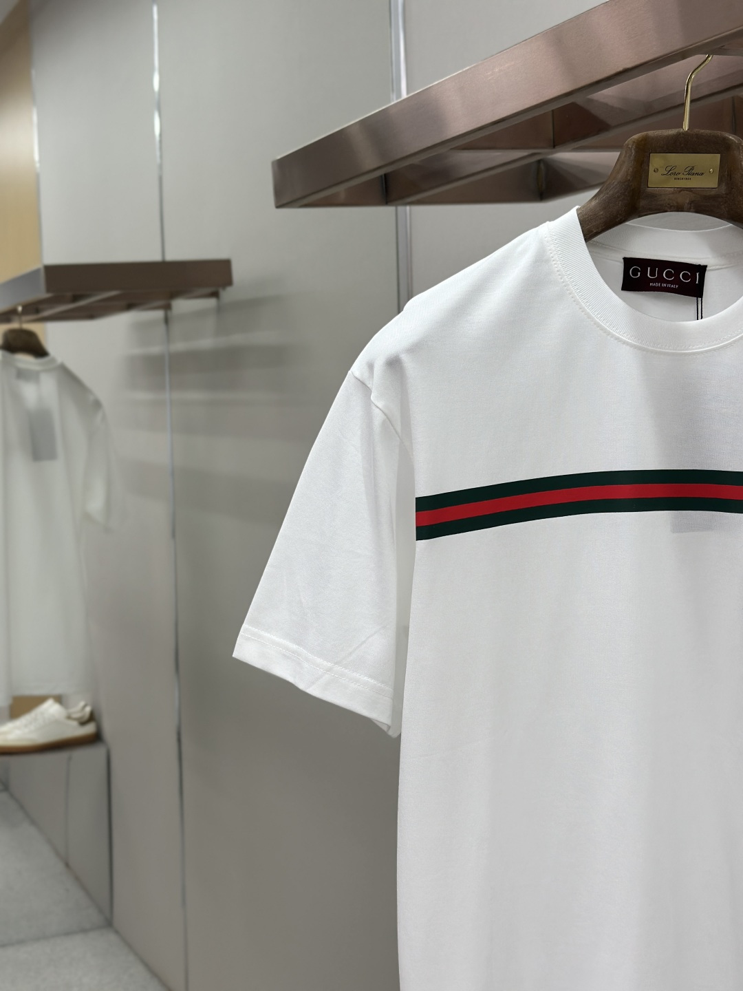 Gucci Gucci 织带锁扣圆领短袖