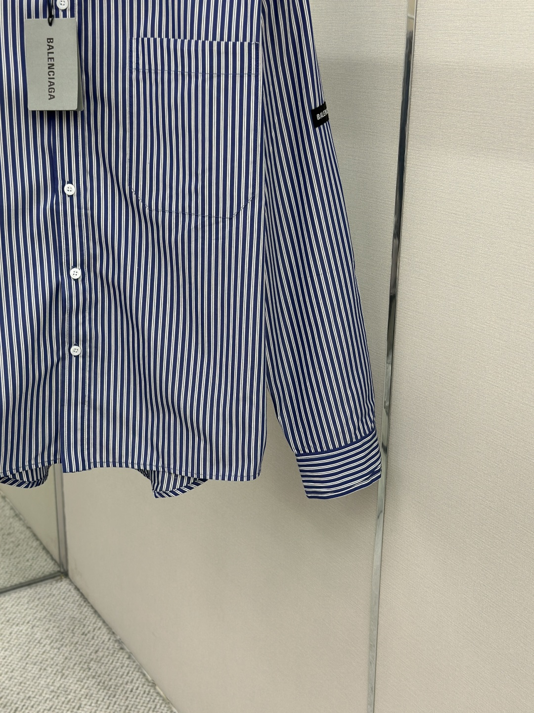Balenciaga BALENCIAGA巴黎世家标识简约条纹长袖衬衫