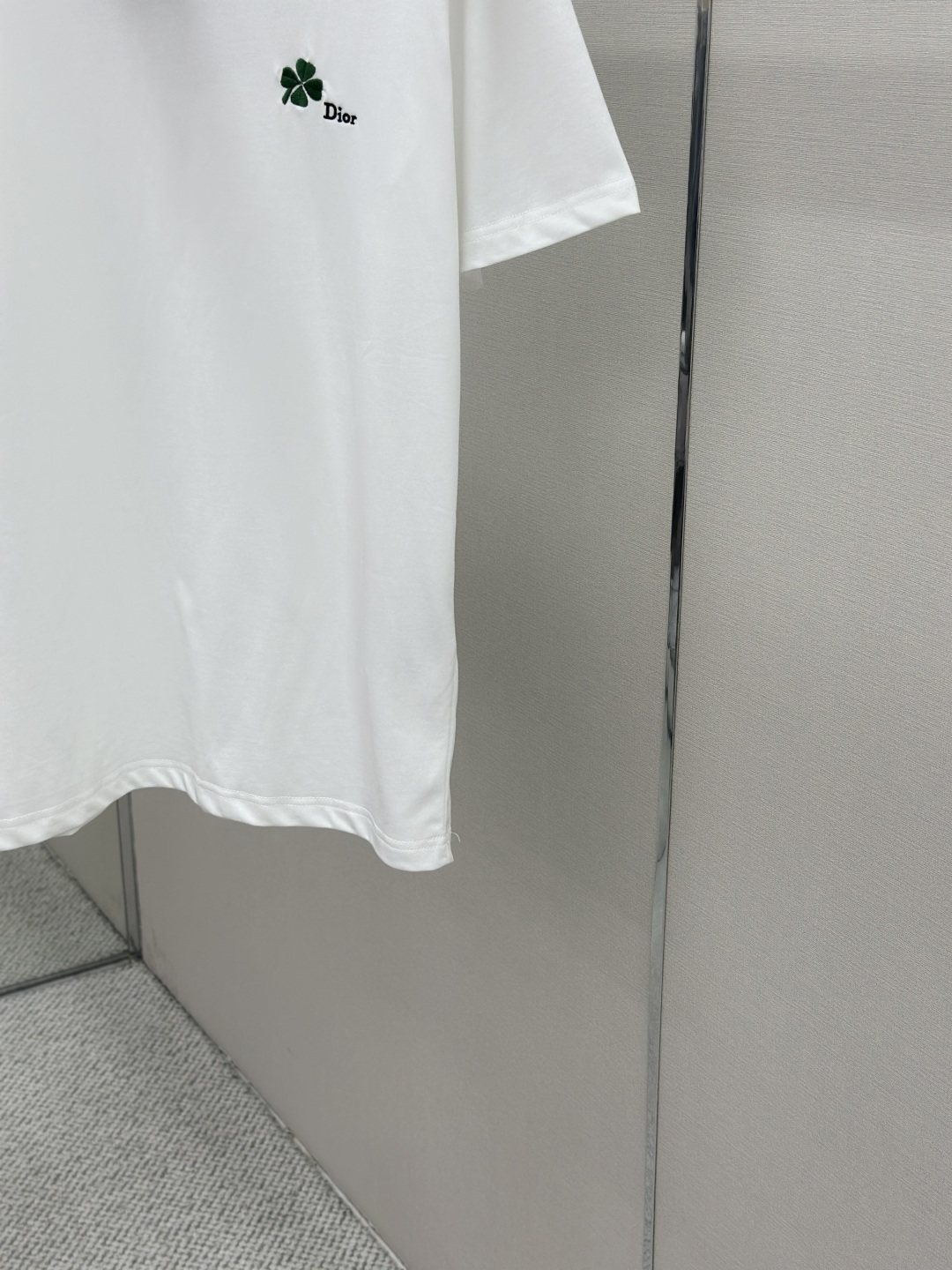 Dior Dior 棉质宽松圆领四叶草刺绣图案T恤