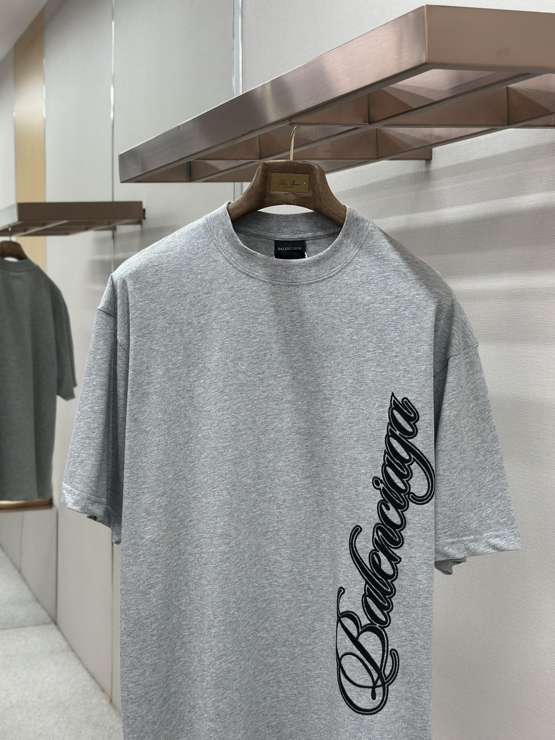 Balenciaga BALENCIAGA巴黎世家花体字母刺绣短袖T恤