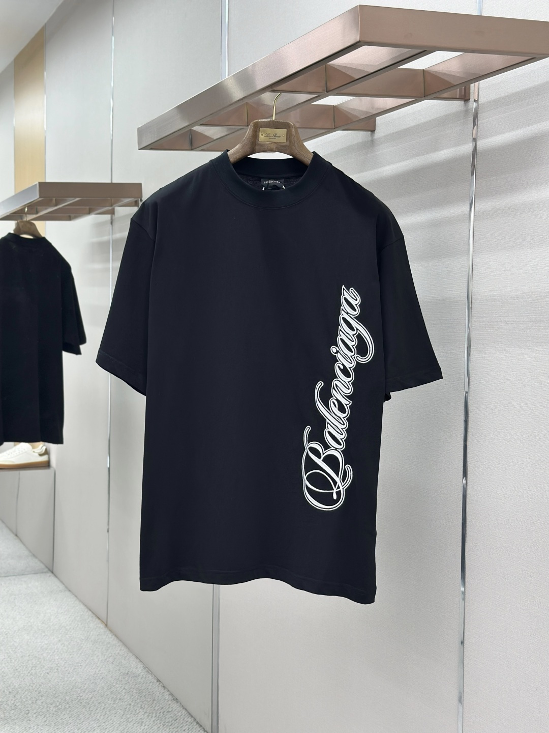 Balenciaga BALENCIAGA巴黎世家花体字母刺绣短袖T恤