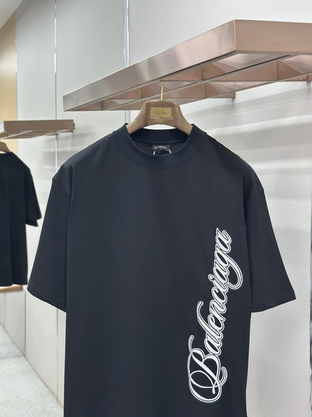 Balenciaga BALENCIAGA巴黎世家花体字母刺绣短袖T恤