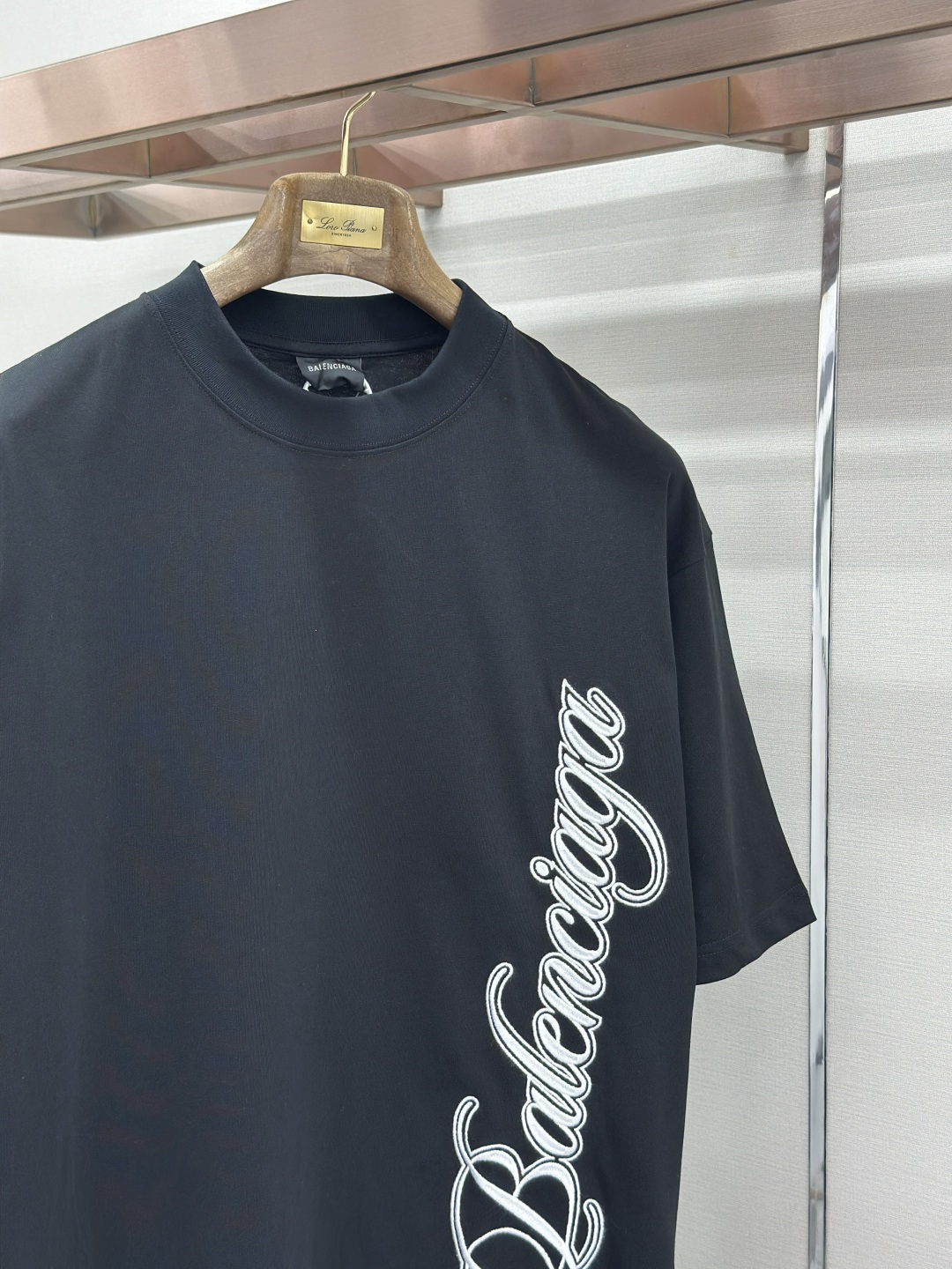Balenciaga BALENCIAGA巴黎世家花体字母刺绣短袖T恤
