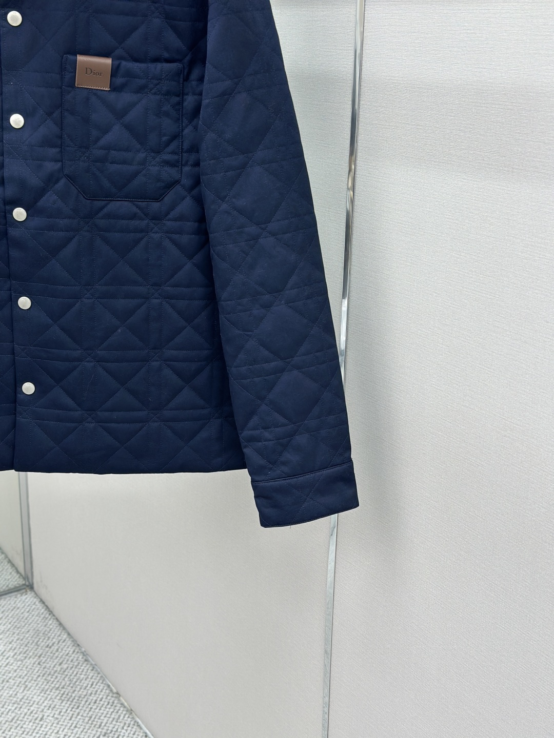 Dior DIOR 藤格纹饰皮标翻领外套