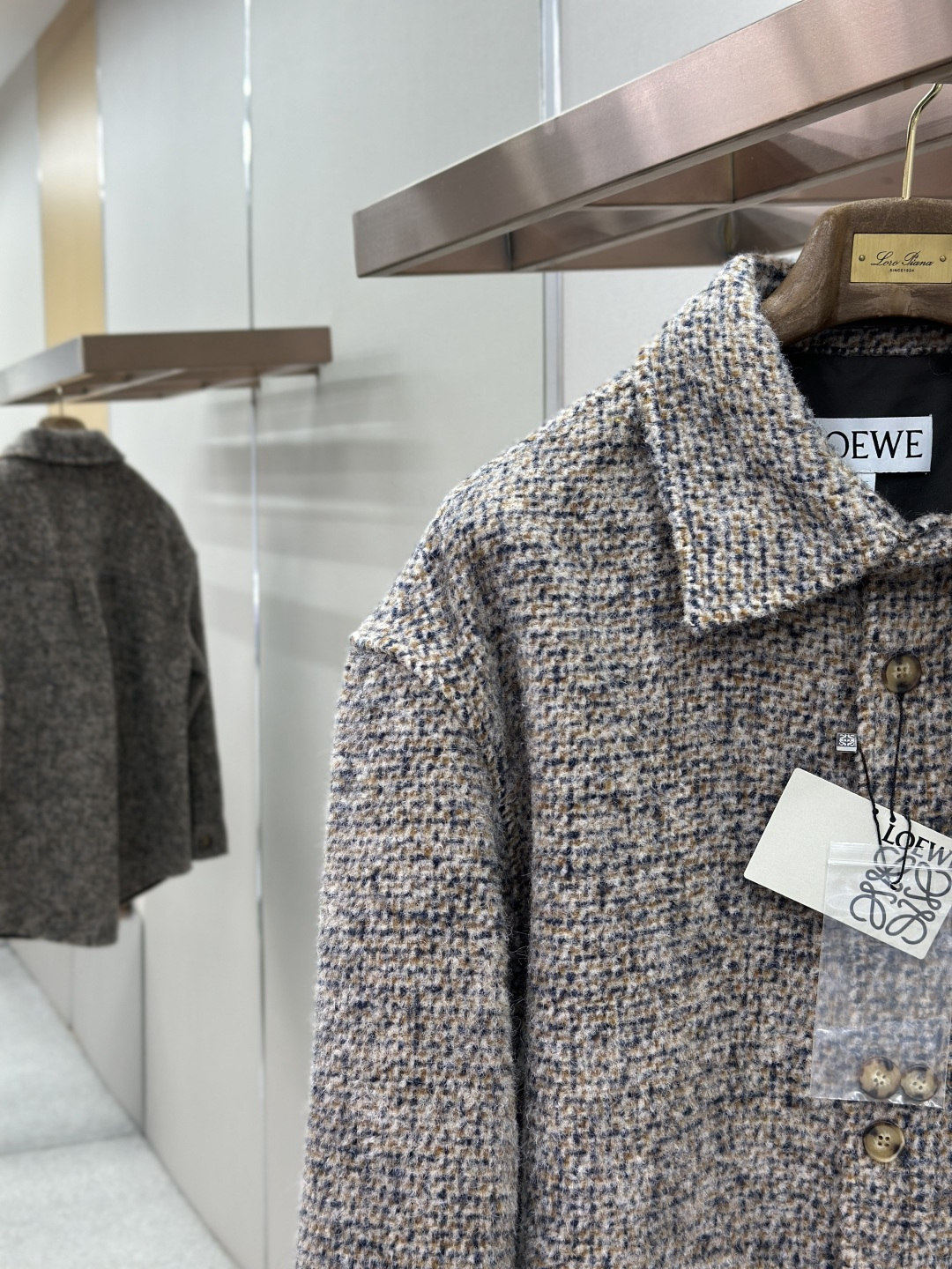 Loewe LOEWE羊毛混纺衬衫式外套
