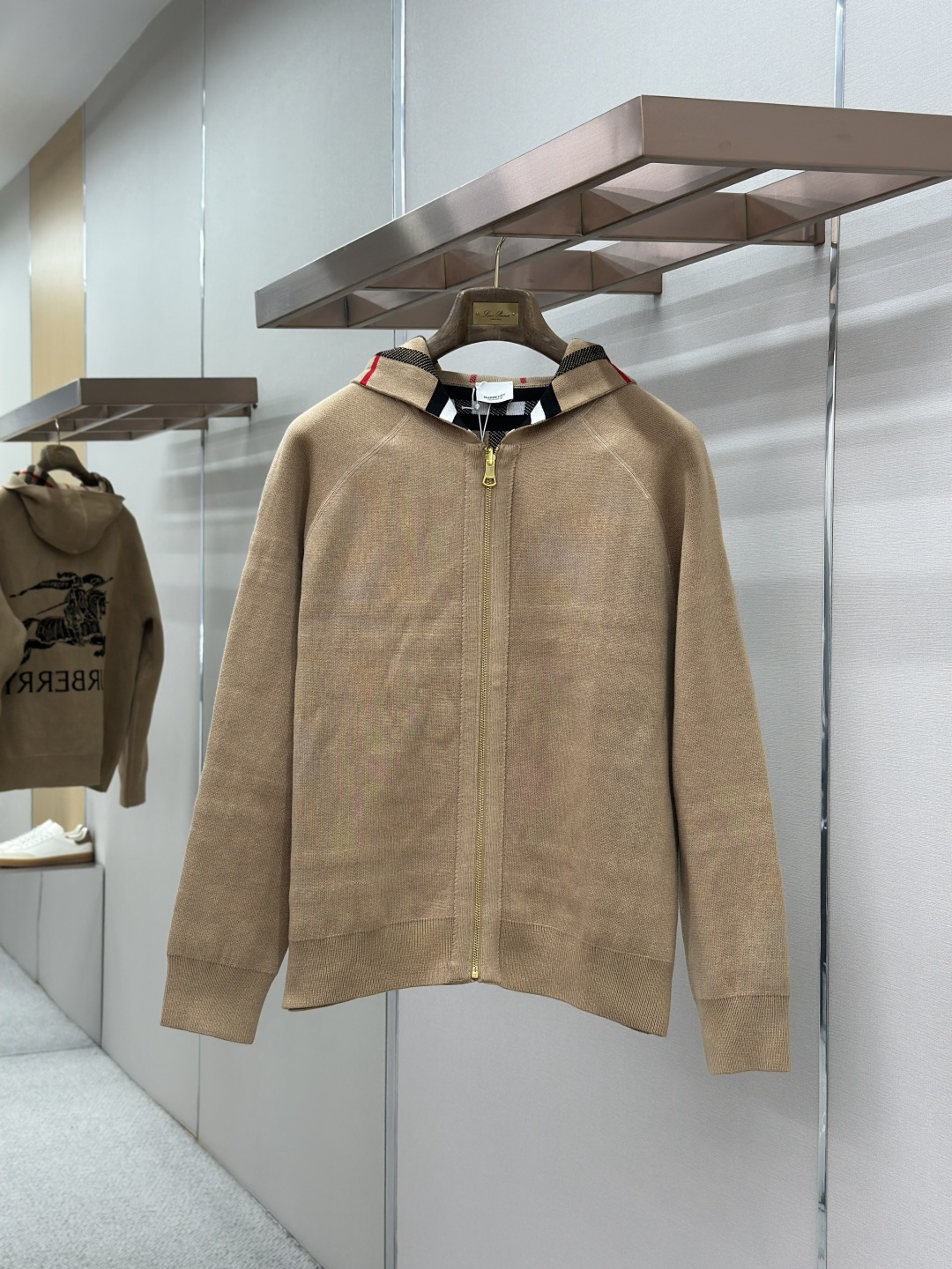 Burberry BURBERRY巴宝莉格纹连帽外套