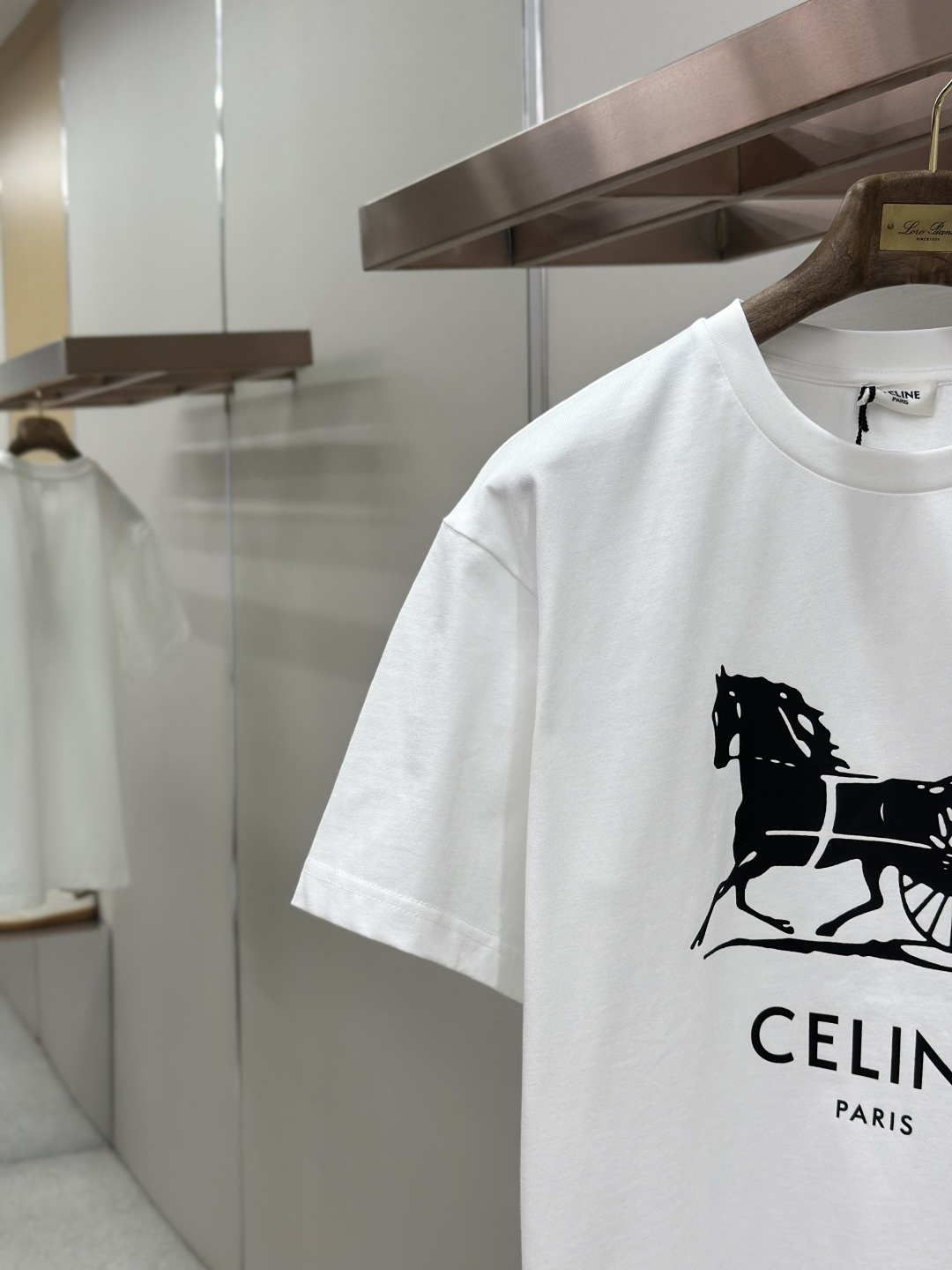 Celine Celine赛琳 车夫马车印花圆领短袖T恤