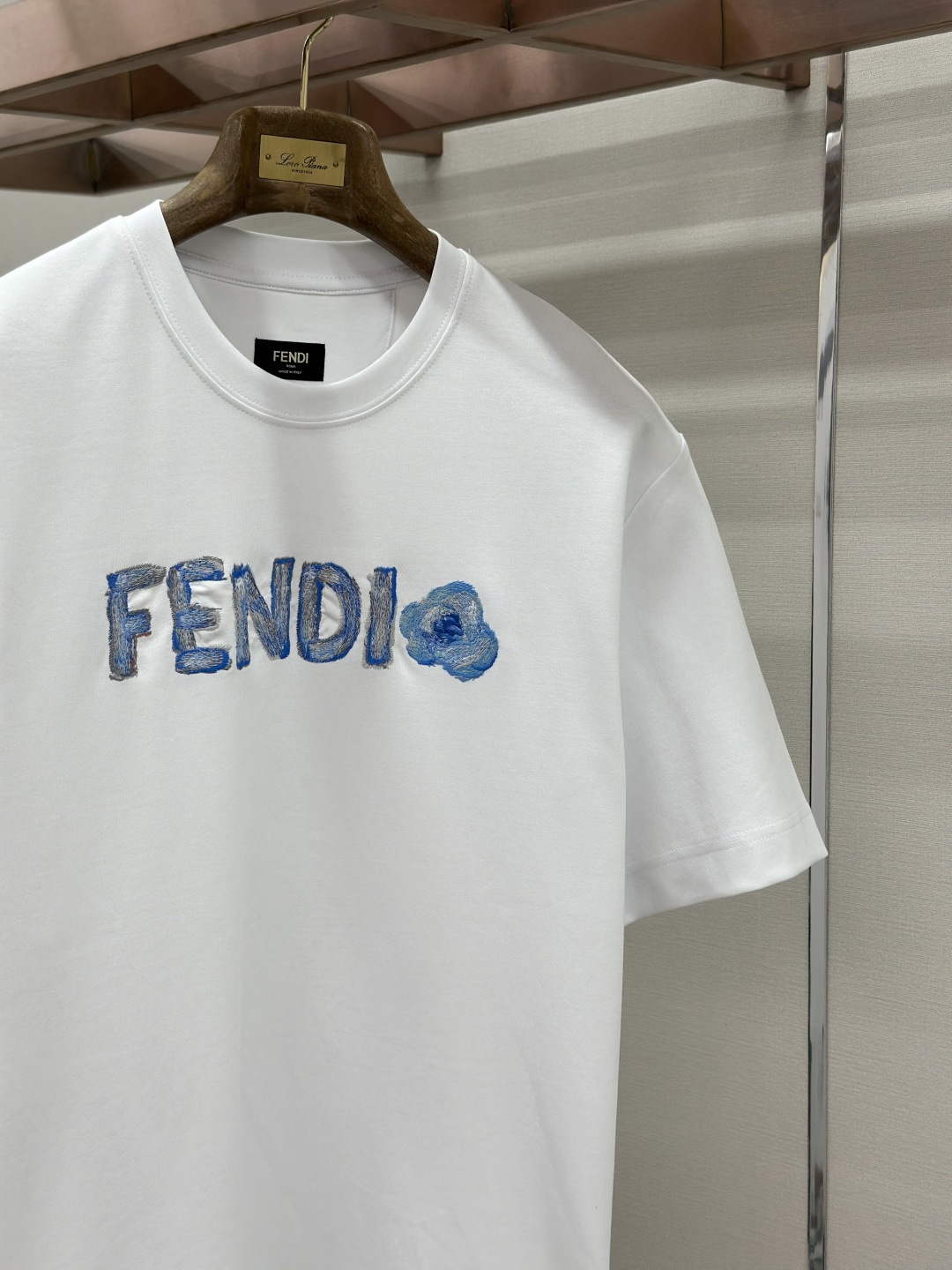 Fendi FENDI饰刺绣短袖T恤
