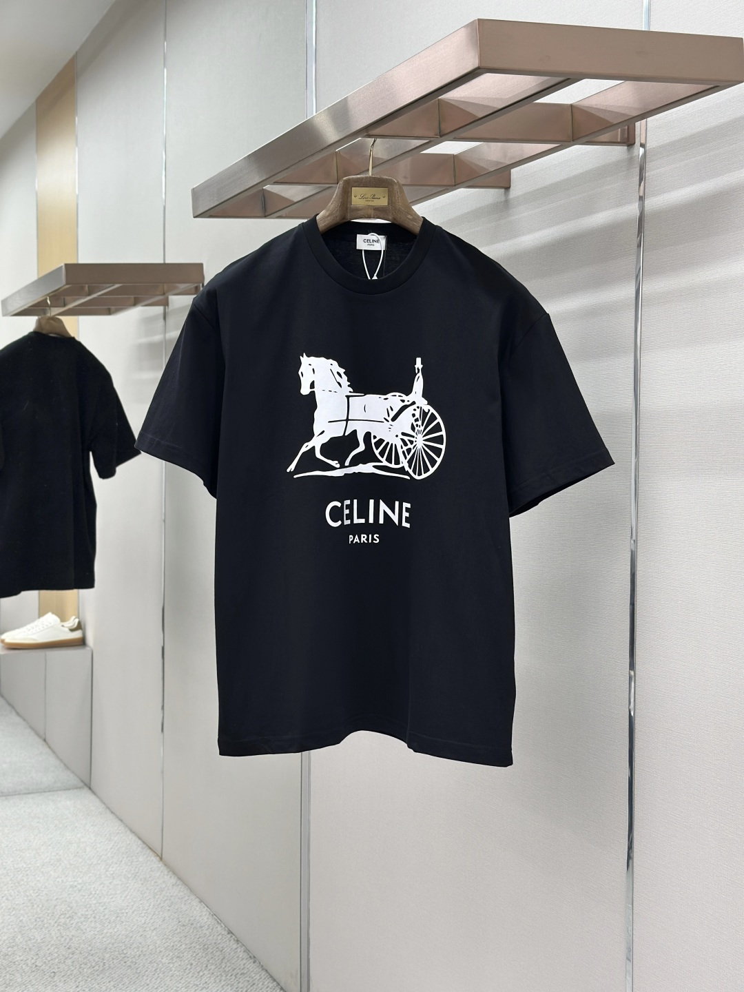 Celine CELINE巴黎马车印花圆领短袖
