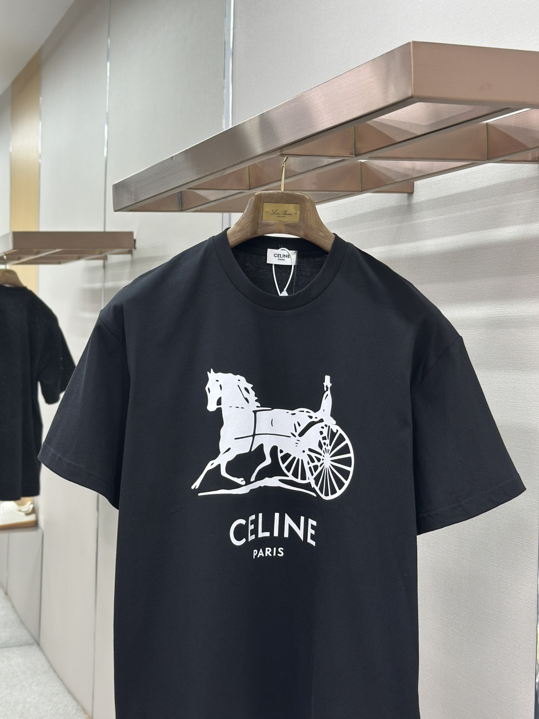 Celine CELINE巴黎马车印花圆领短袖