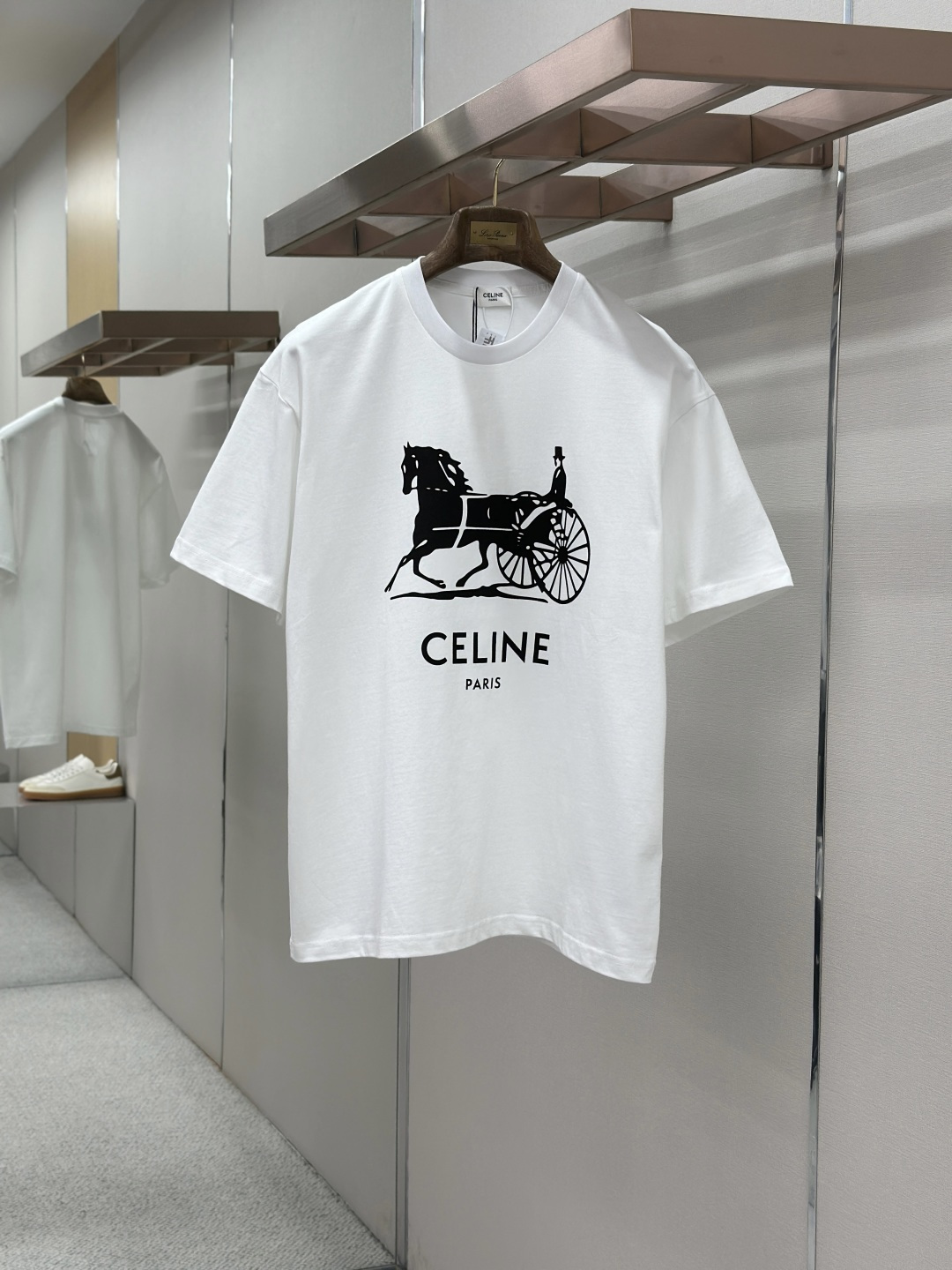Celine CELINE巴黎马车印花圆领短袖