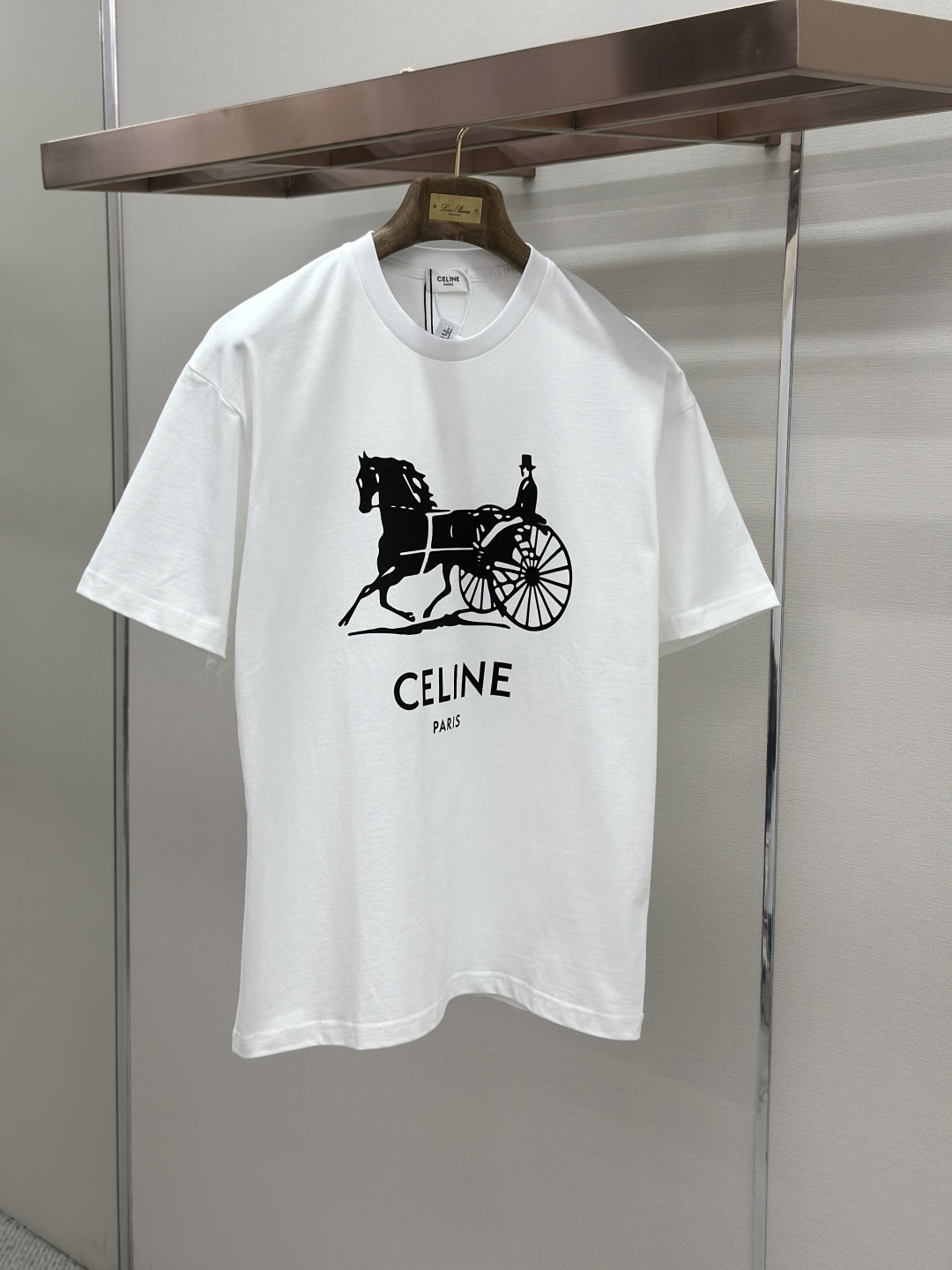 Celine CELINE巴黎马车印花圆领短袖