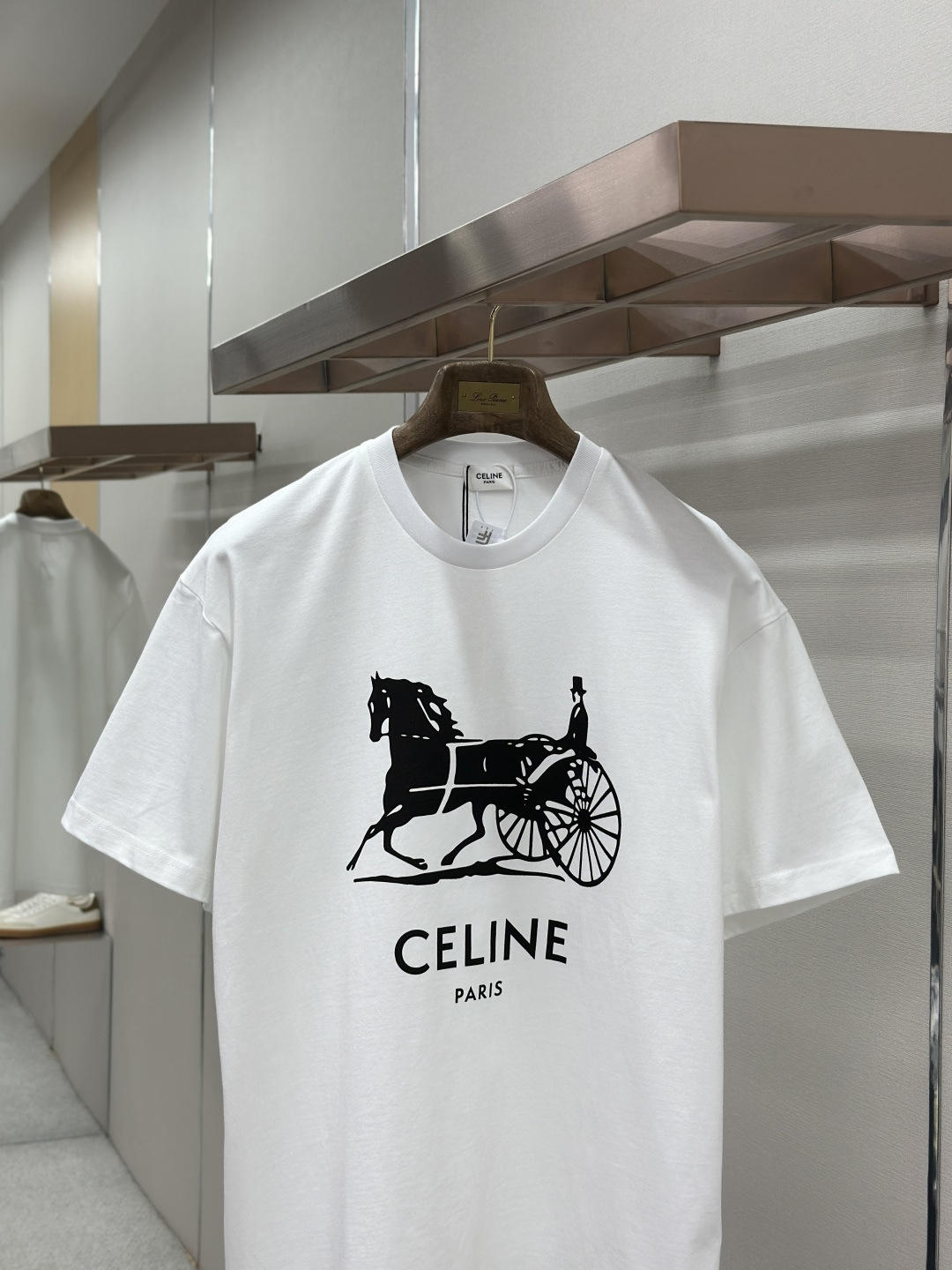 Celine CELINE巴黎马车印花圆领短袖