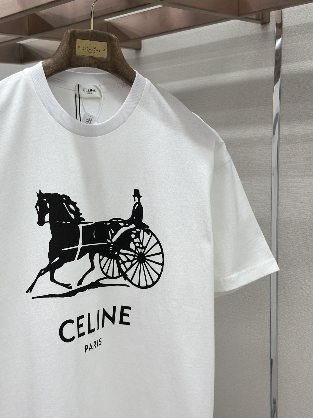 Celine CELINE巴黎马车印花圆领短袖