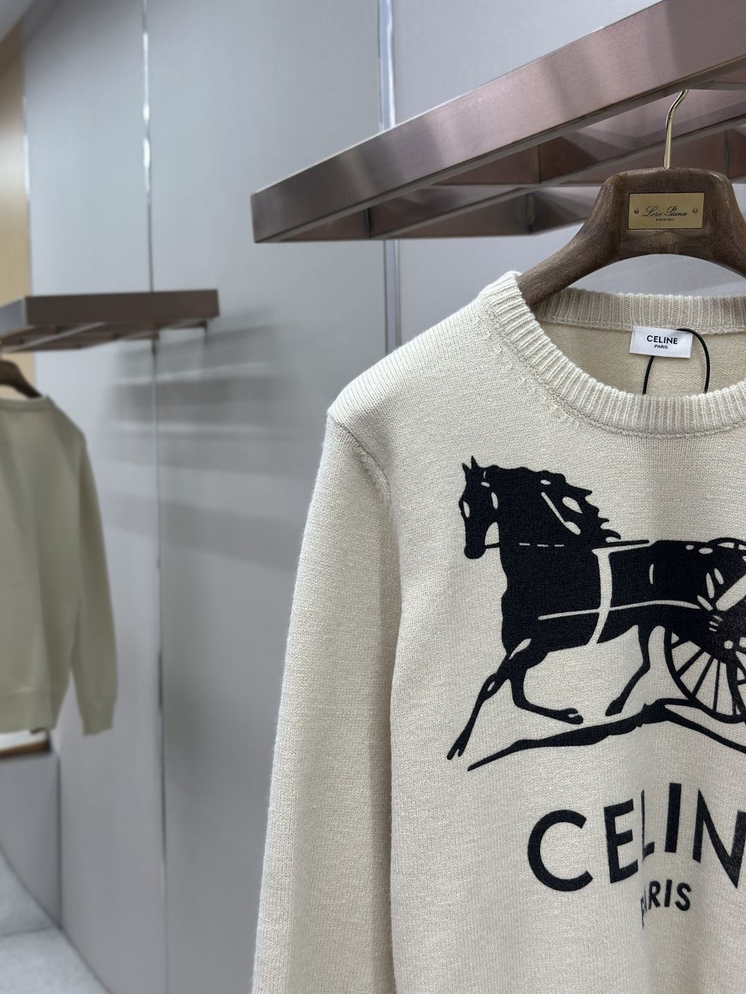 Celine CELINE 字母印花马车标识针织衫