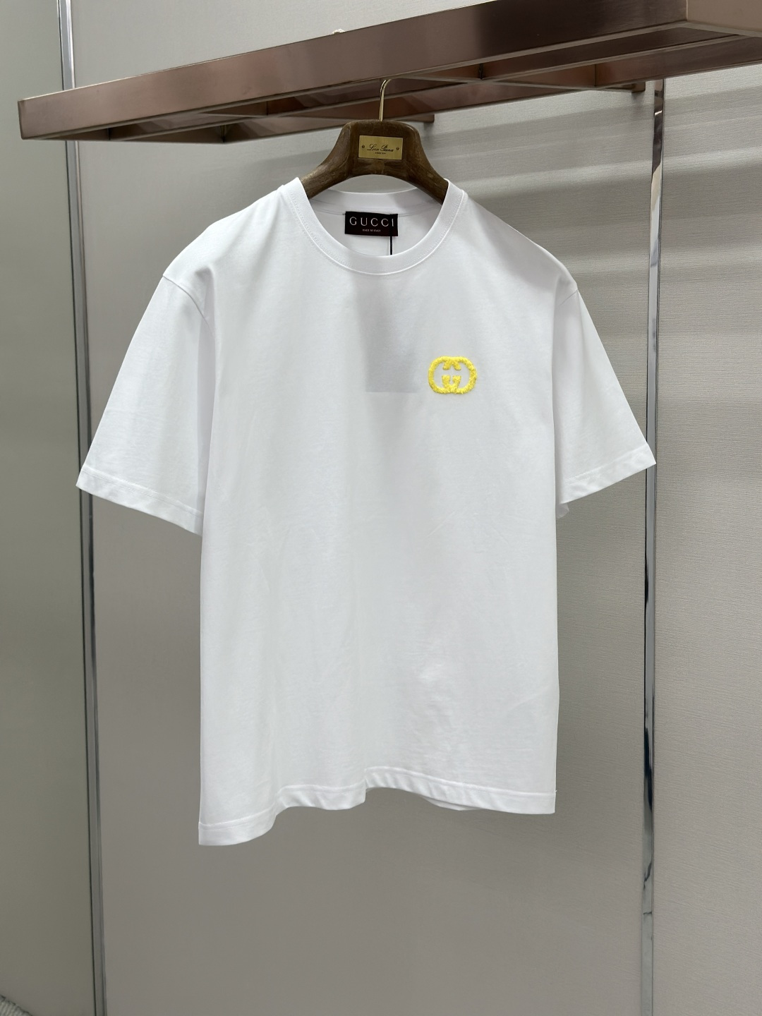 Gucci GUCCI 植绒针织棉圆领短袖T恤