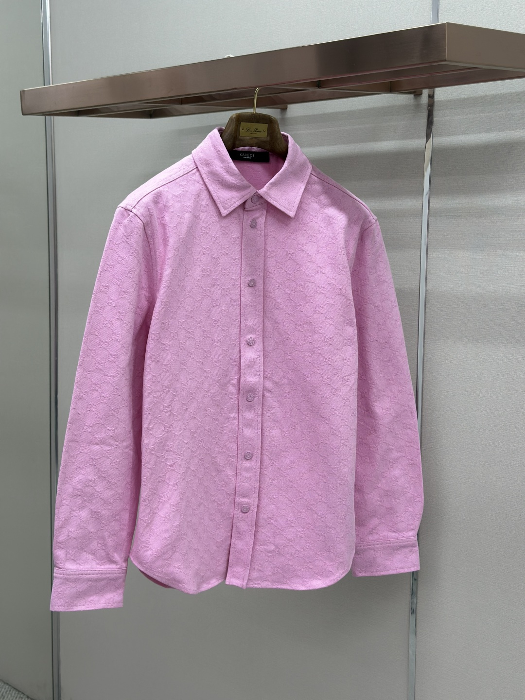 Gucci GUCCI古驰满幅提花长袖翻领衬衫
