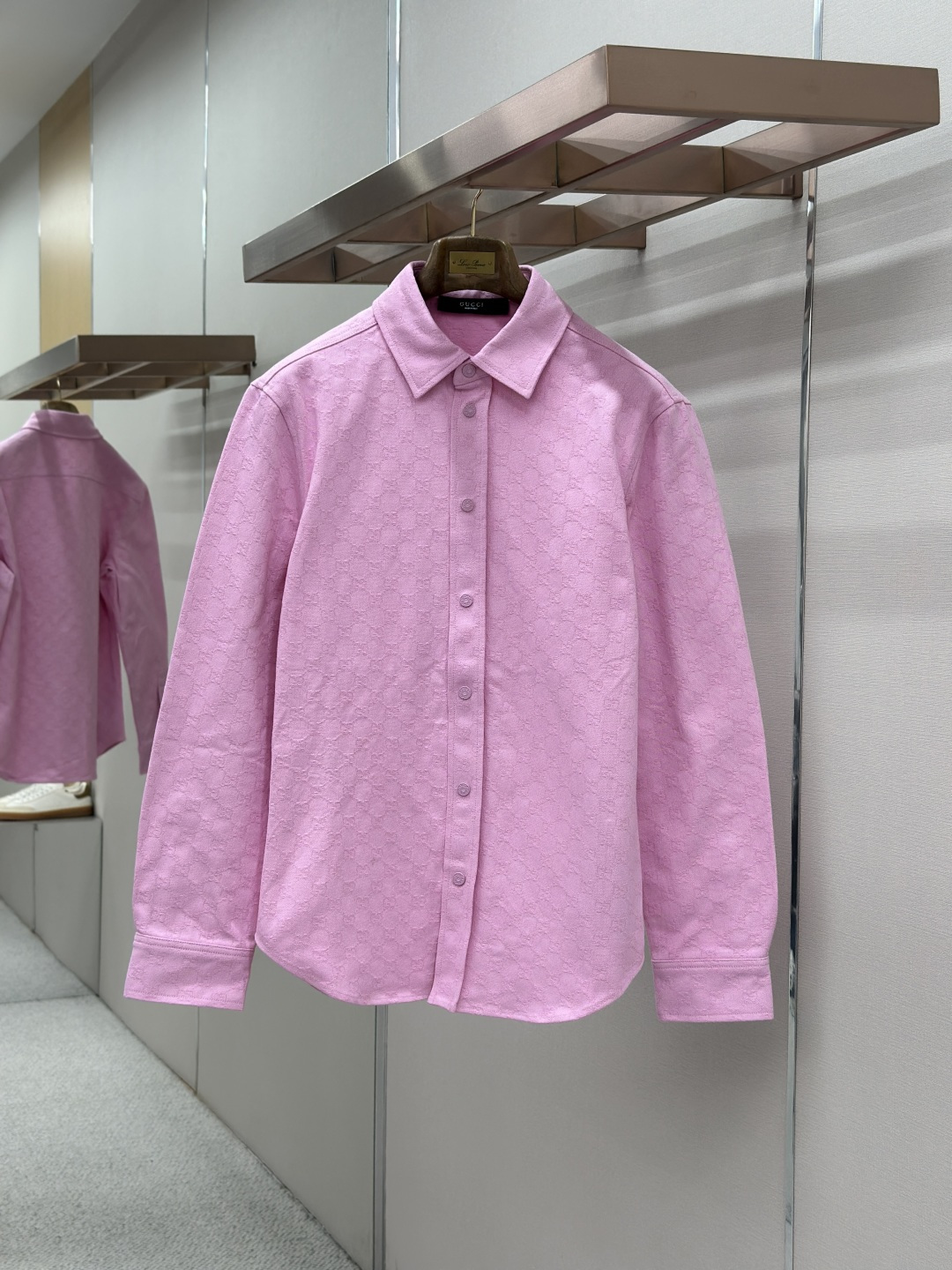 Gucci GUCCI古驰满幅提花长袖翻领衬衫