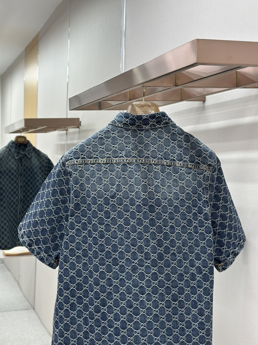 Gucci Gucci古驰满印牛仔短袖外套