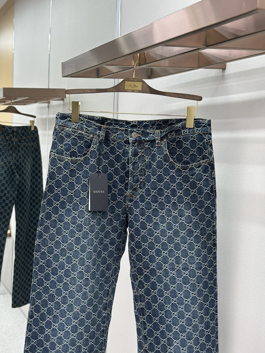 Gucci Gucci古驰满印牛仔长裤
