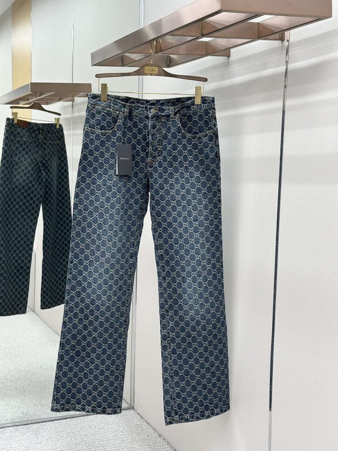 Gucci Gucci古驰满印牛仔长裤