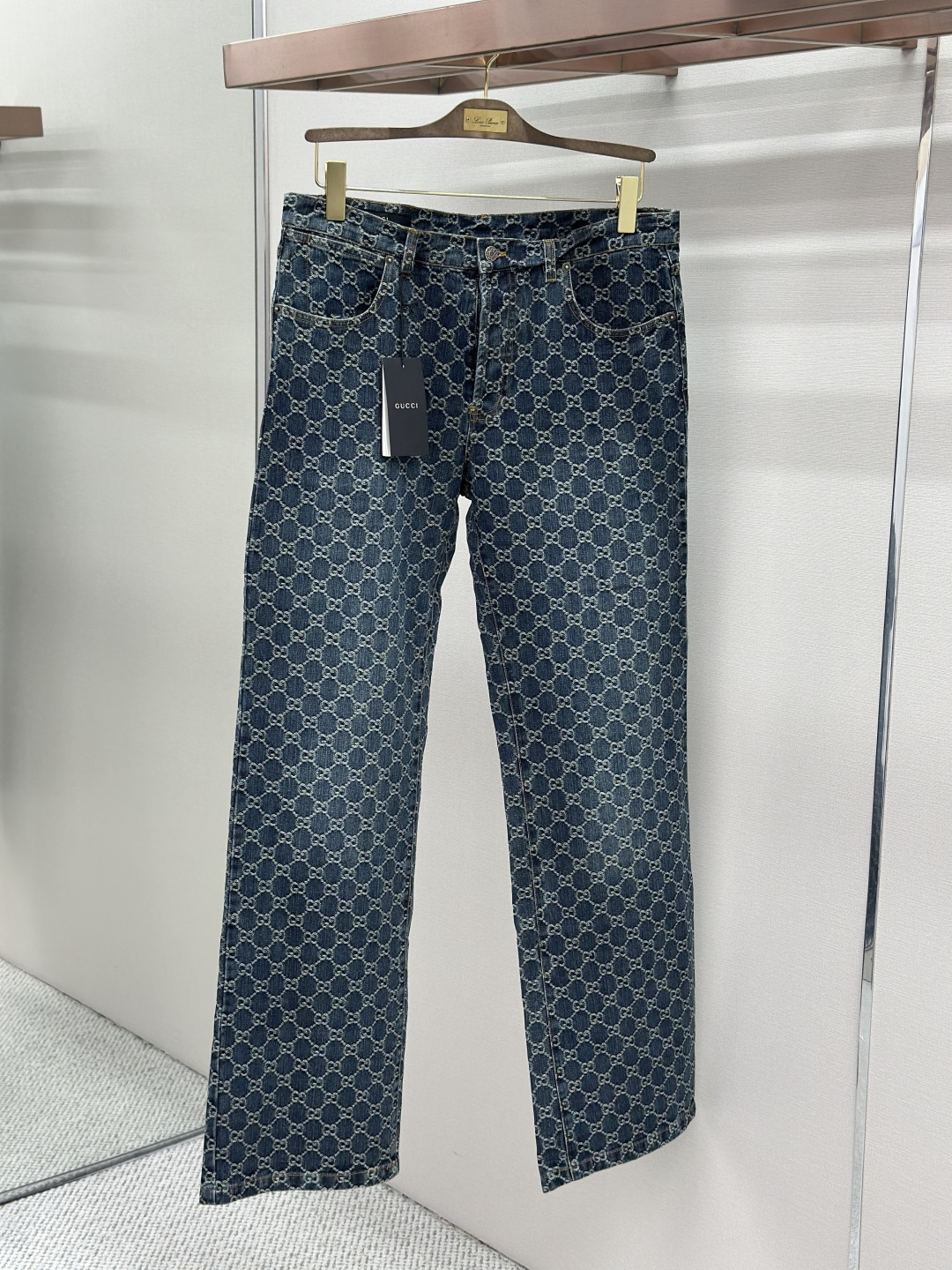 Gucci Gucci古驰满印牛仔长裤