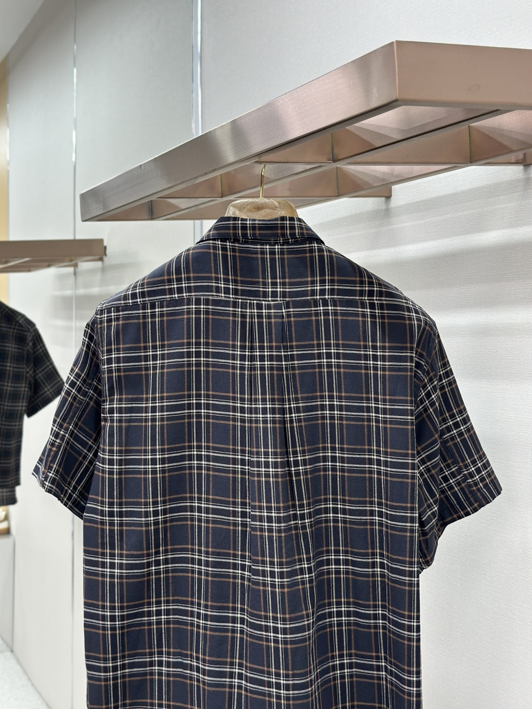 Chrome Hearts CH克罗心撞色格纹拉链翻领衬衫