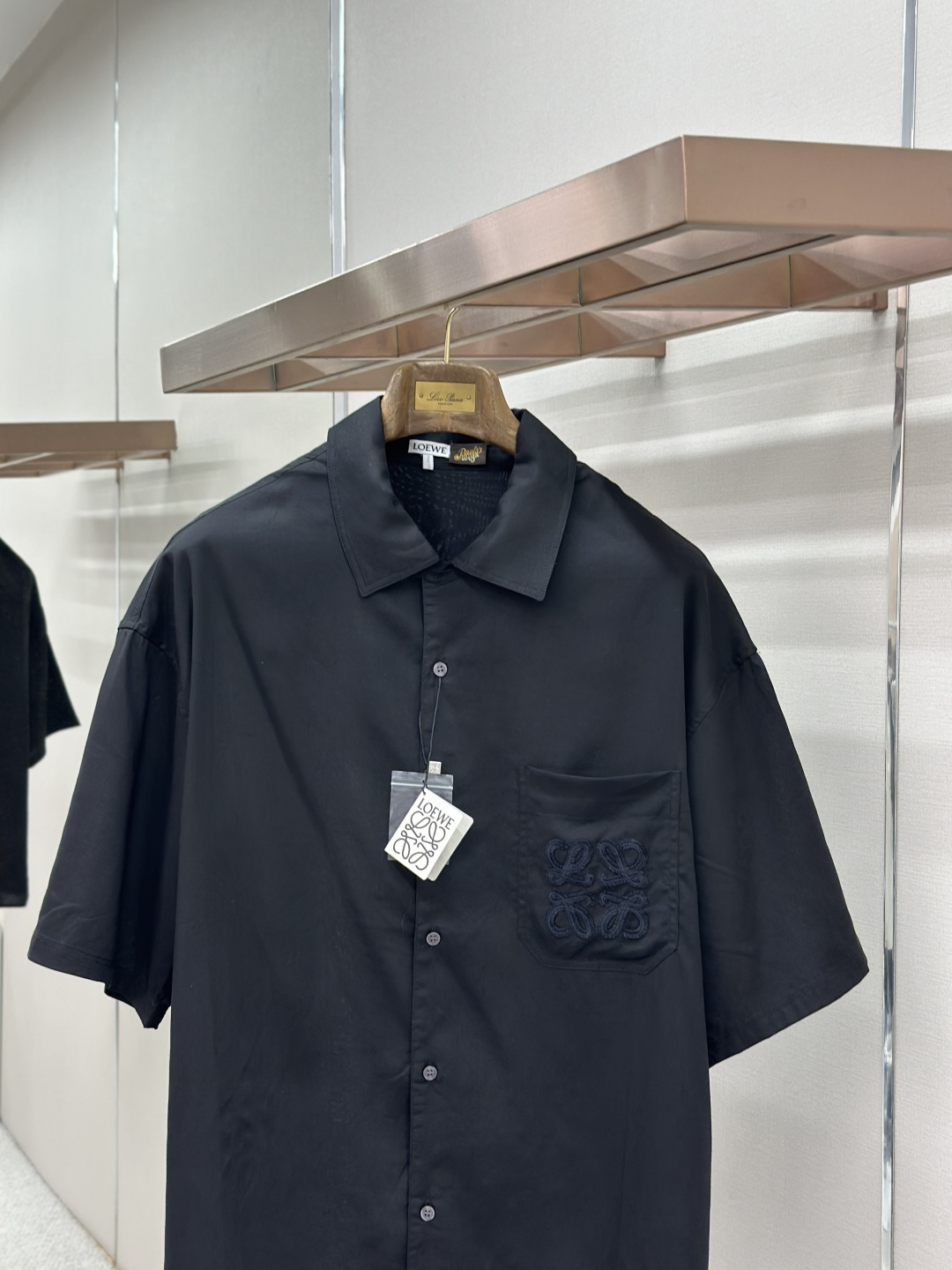 Loewe LOEWE绣花亚麻短袖衬衫