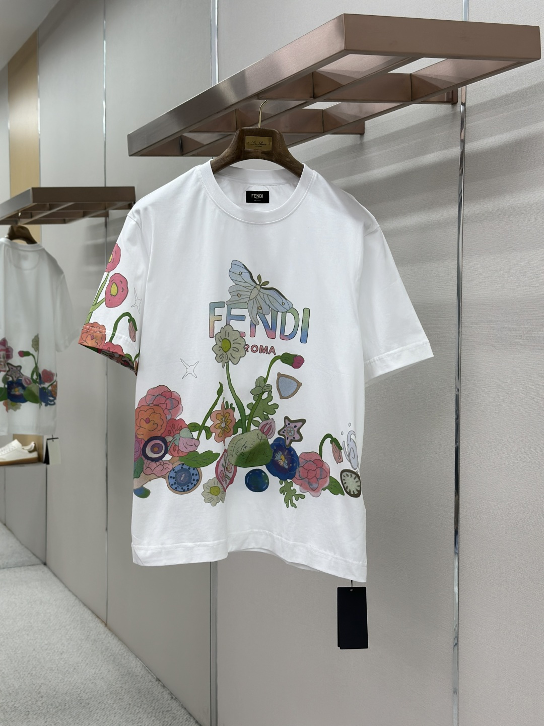 Fendi FENDI芬迪字母花卉印花短袖T恤