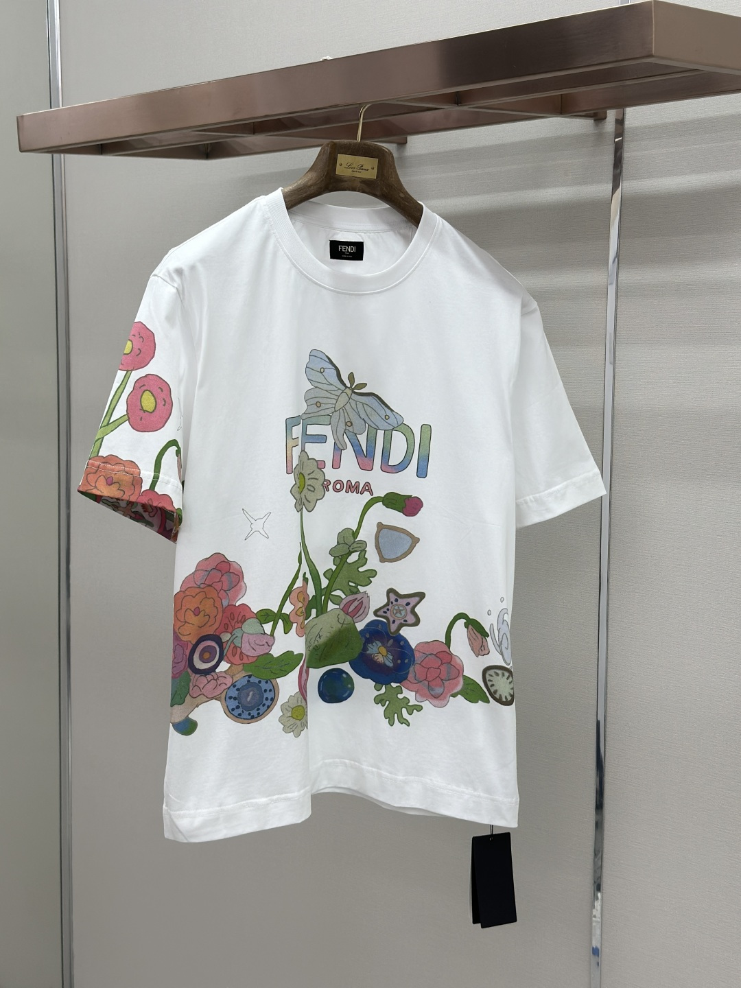 Fendi FENDI芬迪字母花卉印花短袖T恤