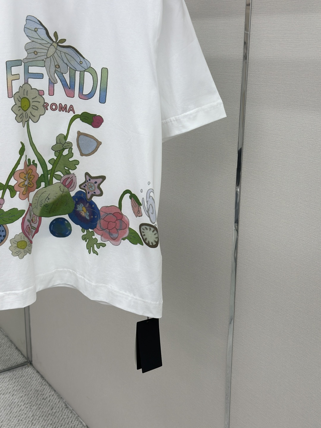 Fendi FENDI芬迪字母花卉印花短袖T恤