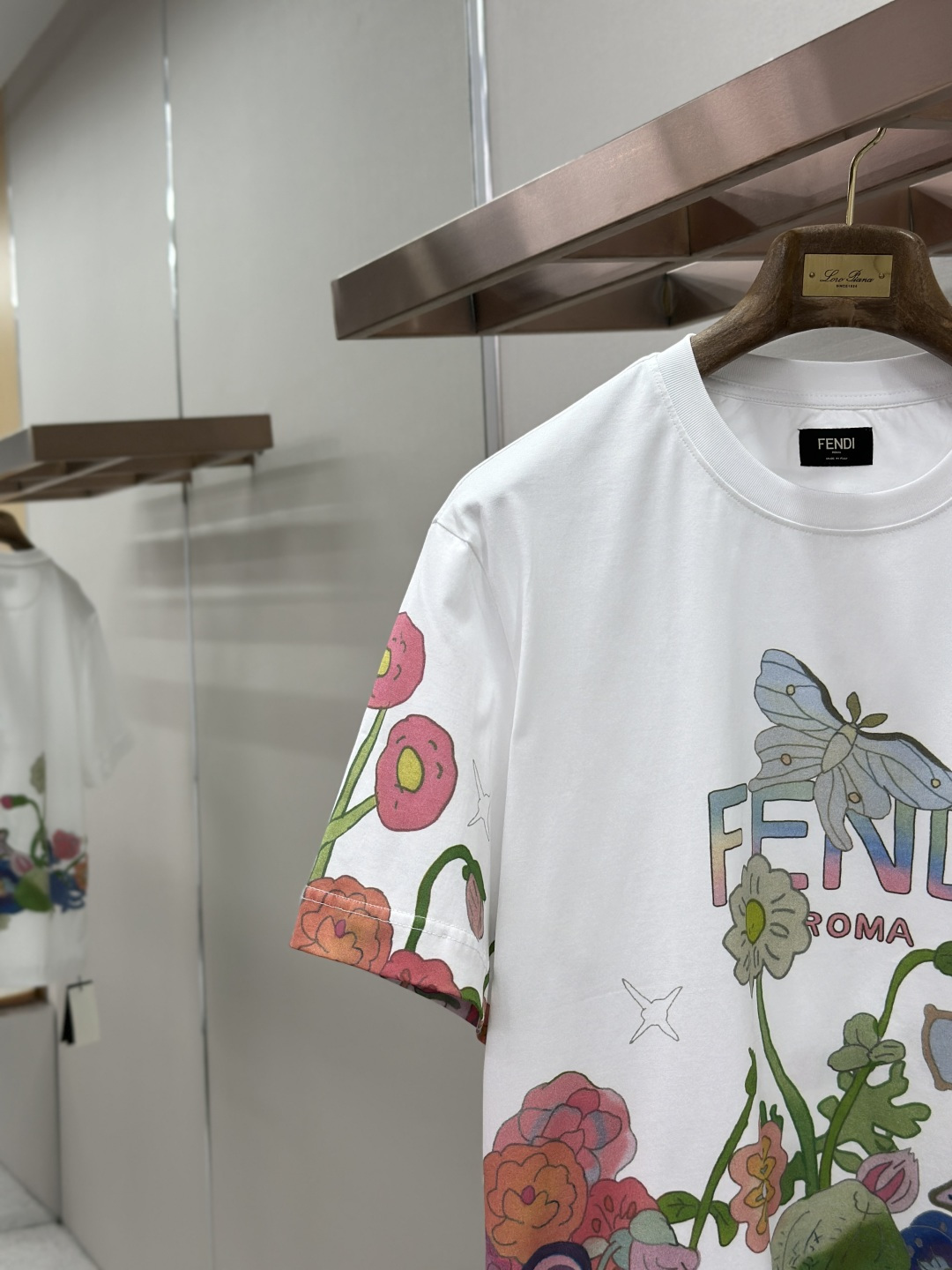 Fendi FENDI芬迪字母花卉印花短袖T恤